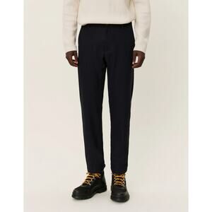 LES DEUX Como Reg Wool Suit Pants Dark Navy Melange Straight Fit Men's 31